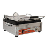 12″ X 15″ SINGLE PANINI GRILL WITH GROOVED TOP AND BOTTOM GRILL SURFACE