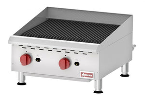 Countertop Stainless Steel Gas Griddle With Manual Control With 2 Burners