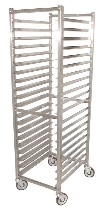 Stainless Steel Square Flat Top Pan Rack with 20 slides and 3″ spacing